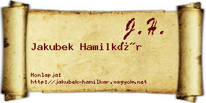 Jakubek Hamilkár névjegykártya